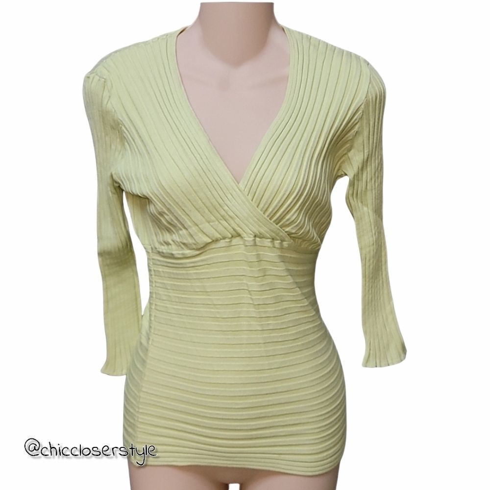 3/4 Sleeve V-Neck Knit Silk Blend Sweater